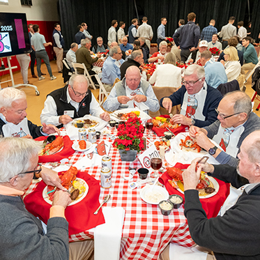 People eating at a table.
